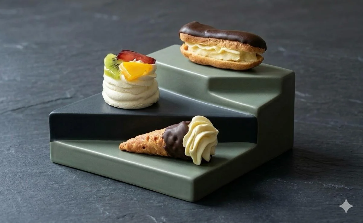 Pastry selection display
